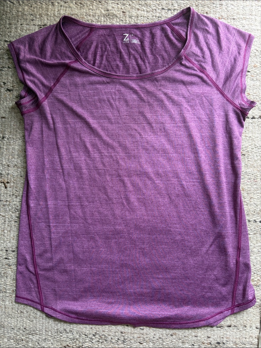 Zella Purple Short Sleeve Scoop Neck Active Tee